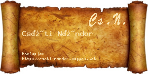 Csóti Nándor névjegykártya