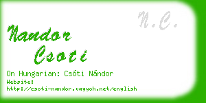 nandor csoti business card